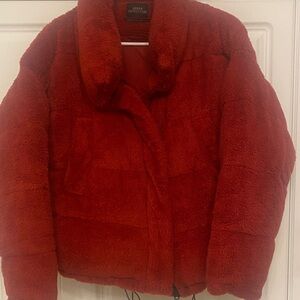 Urban Outfitters Bold Red Teddy Jacket
